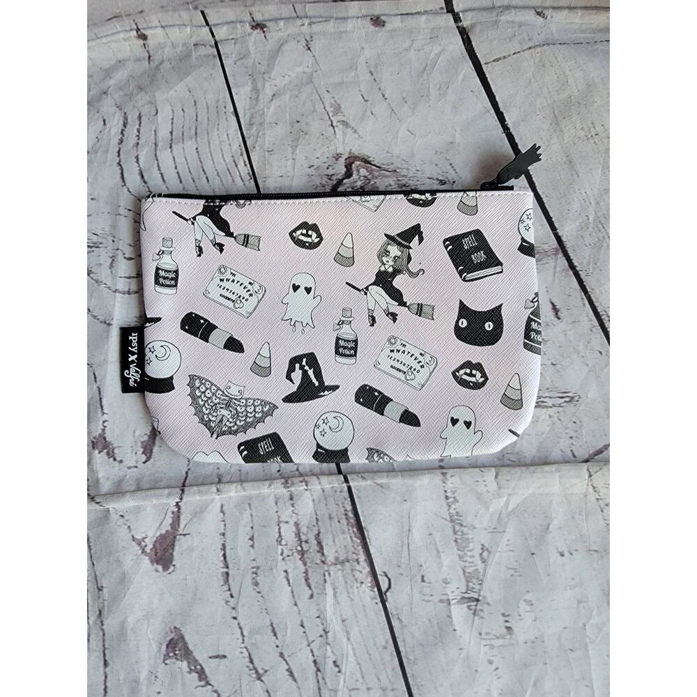 Ipsy x Valfre Makeup Cosmetic Pouch Pink Spooky Witch Print Halloween Goth